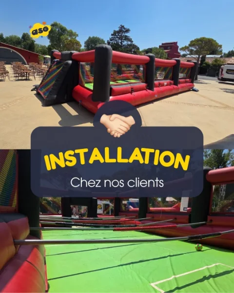 Publication ASG34 : installation d’une structure gonflable chez un client